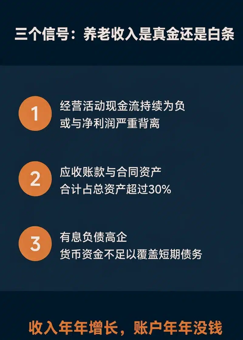 判断养老收入真金还是白条的三个现金流信号