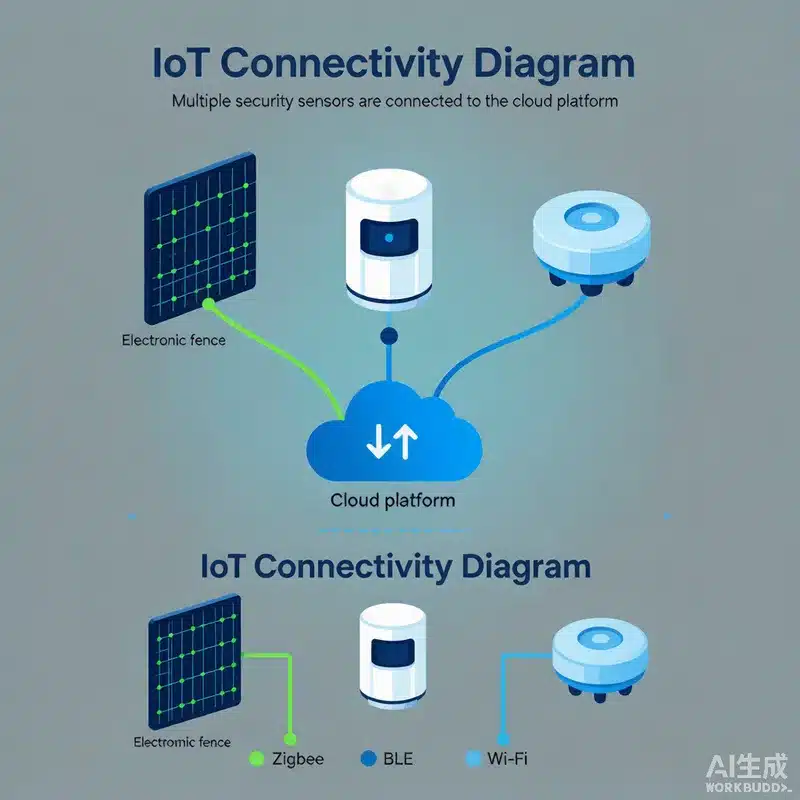 物联感知：多协议连接架构示意图